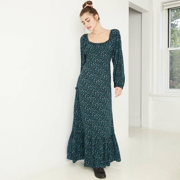 COPY - Blue Floral Print Maxi Dress - Picture 3 of 5